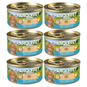 ARQUIVET kuře v omáčce se šproty - mokré krmivo pro kočky - 6x80g