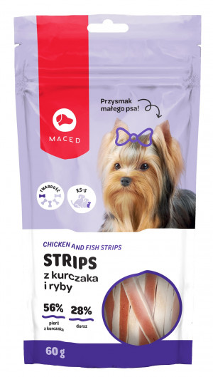 MACED Chicken and fish strips - pochoutka pro psy - 60g