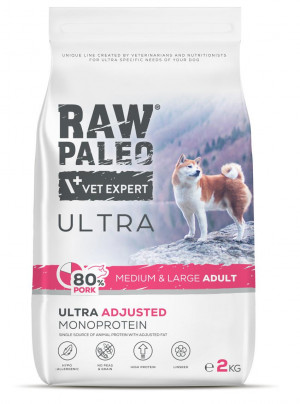 RAW PALEO Ultra Pork Medium & Large Adult - suché krmivo pro psy - 2kg