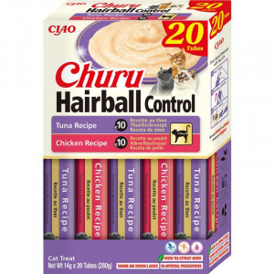 INABA Churu Hairball control Tuna and chicken recipe - pamlsek pro kočky - 20x14g