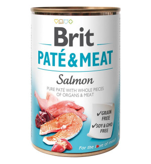 BRIT Paté & Meat s lososem - mokré krmivo pro psy - 400 g