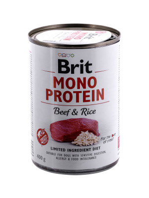 BRIT Mono Protein Beef & Rice - mokré krmivo pro psy - 400g 