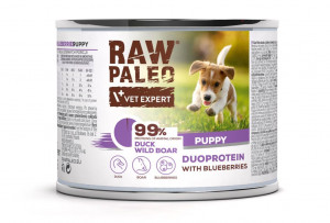 RAW PALEO Duoprotein Duck & Boar Puppy - vlhké krmivo pro psy - 200g