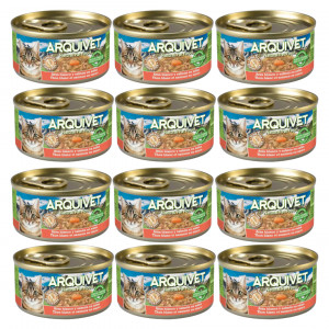 ARQUIVET Tuňák a losos - vlhké krmivo pro kočky - konzerva - 12x80g