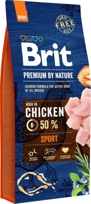 BRIT Premium by Nature Sport Chicken - suché krmivo pro psy - 15 kg