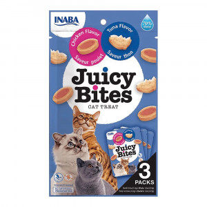 INABA Juicy bites Chicken and tuna - pamlsek pro kočky - 3×11,3g