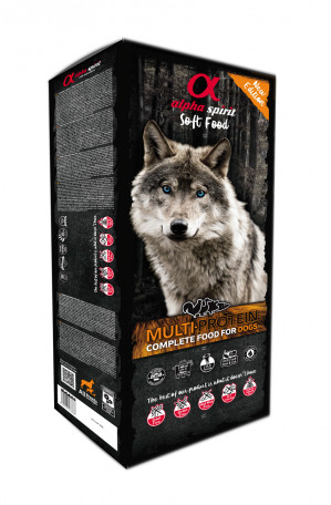 ALPHA SPIRIT Soft food Multiprotein - polovlhké krmivo pro psa - 9kg