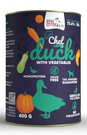SYTA MICHA Chef Duck with vegetables - mokré krmivo pro psy - 400g