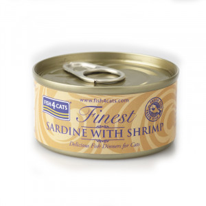 FISH4CATS Sardine with shrimp - mokré krmivo pro kočky - 70g