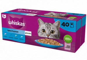WHISKAS Fish Favourites in jelly - mokré krmivo pro kočky - 40x85 g 