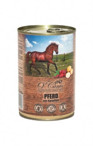 O'CANIS konzerva pro psy - vlhké krmivo - koňské maso s bramborem - 400 g