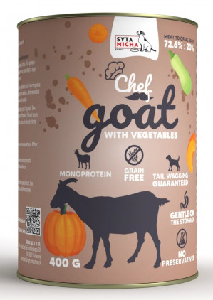 SYTA MICHA Chef Goat with vegetables - mokré krmivo pro psy - 400g