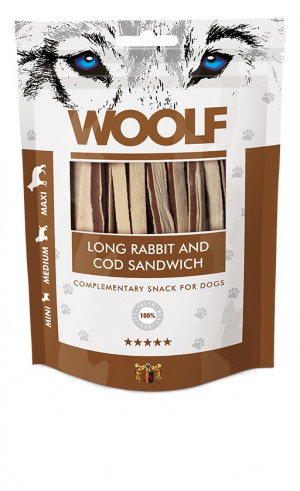 WOOLF Long cod sandwich - pamlsek pro psy - 100g