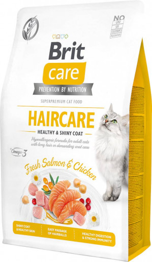 BRIT Care Cat Grain-Free Haircare - suché krmivo pro kočky - 2 kg