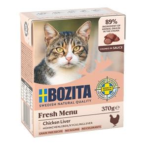 BOZITA Fresh Menu Chicken liver in gravy - mokré krmivo pro kočky - 370g