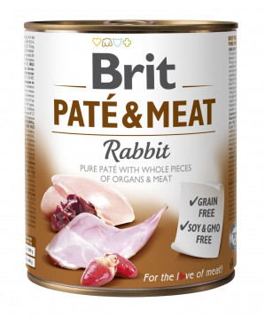 Mokré krmivo pro psy BRIT PATÉ & MEAT Králík 800 g