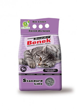 Certech Super Benek Standard Levandule - Hrudkující stelivo pro kočky 5 l 