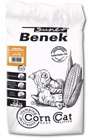 SUPER BENEK Corn Classic Kukuřičné stelivo pro kočky Přírodní, hrudkující 35 l