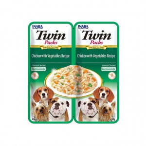 INABA Dog Twin Chicken with vegetables - vlhké krmivo pro psy - 2x40g