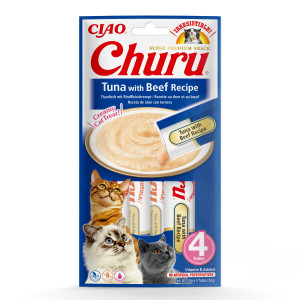 INABA Churu Tuna with Beef Recipe - pamlsek pro kočky - 4x14 g