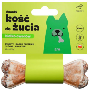 AZANKI Kost s hmyzem a ostružinou S/M - pochoutka pro psa - 12 cm