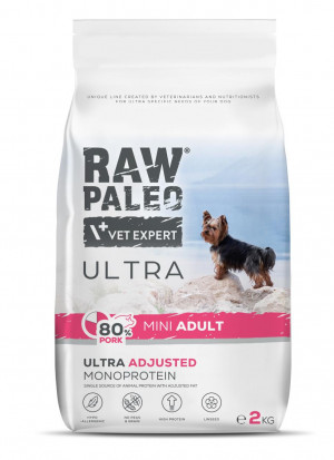 RAW PALEO Ultra Pork Mini Adult - suché krmivo pro psy - 2kg