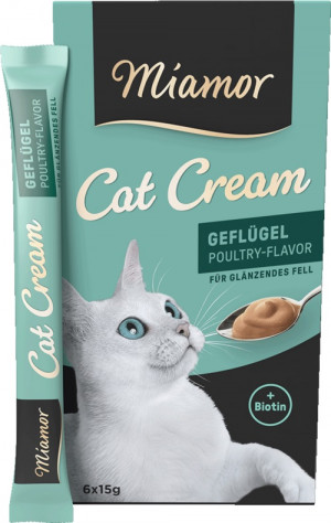 MIAMOR Cat Cream Poultry - pamlsek pro kočky - 6x15g