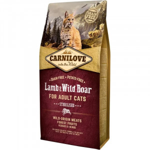 CARNILOVE Lamb & Wild Boar Sterilised - suché krmivo pro kočky - 6kg