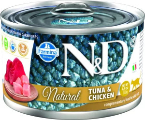 FARMINA N&D Cat Natural Tuna&Chicken - vlhké krmivo pro kočky - 140 g