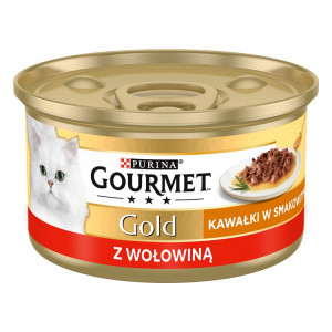 GOURMET Gold Sauce Delight Hovězí - mokré krmivo pro kočky - 85 g 