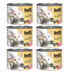 BULTI Rich in turkey - mokré krmivo pro kočky - 6x200g