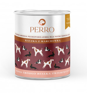 PERRO Duck with carrot - mokré krmivo pro psy - 850g
