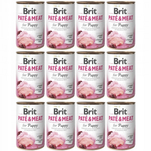 BRIT Paté & Meat Puppy Chicken - mokré krmivo pro psy - 12x400g