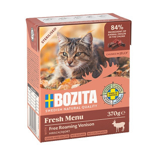 BOZITA Fresh Menu Sterilised Venison - mokré krmivo pro kočky - 370g