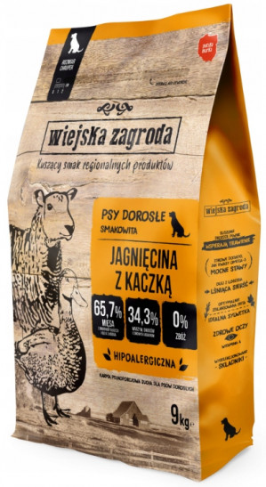 WIEJSKA ZAGRODA Adult Small Jehněčí s Kachnou - suché krmivo pro psy - 9kg
