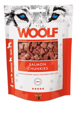 WOOLF Salmon Chunkies - pamlsek pro psy a kočky - 100 g