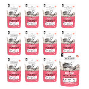WIEJSKA ZAGRODA Kuřecí Filety s Jehněčím – mokré krmivo pro kočky – 12x85g