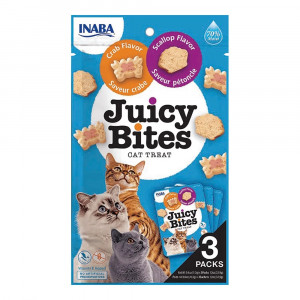 INABA Juicy bites Crab and scallop - pamlsek pro kočky - 3×11,3g