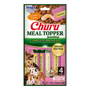 INABA Churu Meal Topper Chicken with salmon - pamlsek pro psa - 4 x 14g