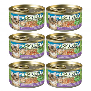 ARQUIVET Bílý tuňák a krabí tyčinky - vlhké krmivo pro kočky - 6x80g