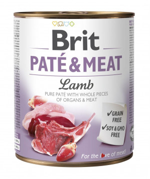 BRIT Paté & Meat s jehněčím masem - mokré krmivo pro psy - 800 g