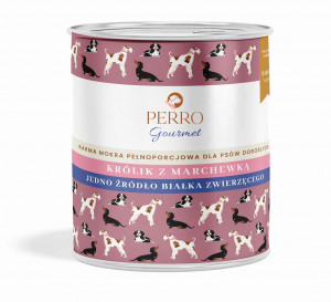 PERRO Gourmet Rabbit with carrot - vlhké krmivo pro psy - 800g