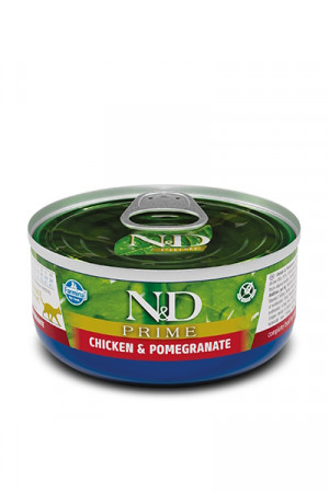 FARMINA N&D Prime Kuře & Granátové jablko Adult – mokré krmivo pro dospělé kočky – 70 g
