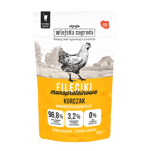 WIEJSKA ZAGRODA Kuřecí Monoproteinové Filety – mokré krmivo pro kočky – 85g