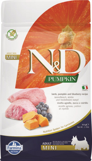 FARMINA N&D Pumpkin Dog Lamb & Blueberry Adult Mini - suché krmivo pro psy - 800 g