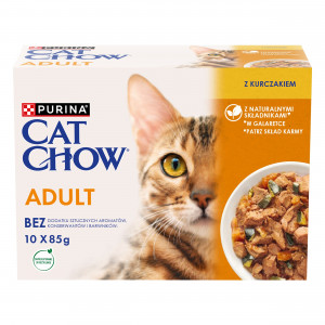  PURINA Cat Chow Chicken, Zucchini - vlhké krmivo pro kočky - 10x85 g