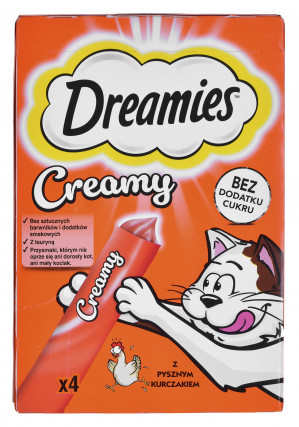 DREAMIES Creamy Chicken - pamlsek pro kočky - 4x10 g