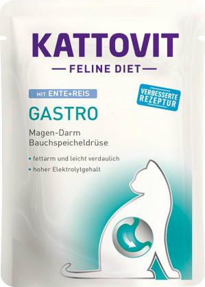 KATTOVIT Feline Diet Gastro Duck with rice - mokré krmivo pro kočky - 85g