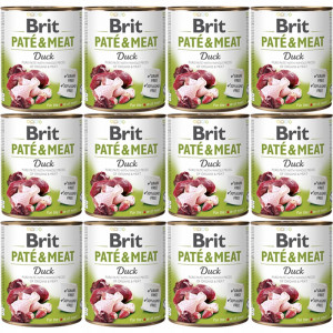 BRIT Paté & Meat Duck - mokré krmivo pro psy - 12x800g