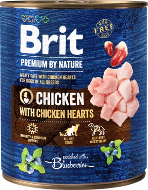 BRIT Premium by Nature Chicken with hearts - Mokré krmivo pro psy - 800 g